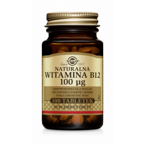 Solgar - Naturalna witamina B12 100 μg - 100 tabletek Solgar - Naturalna witamina B12 100 μg - 100 tabletek